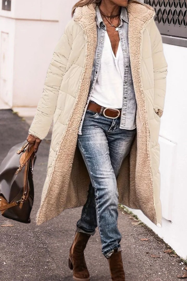 Eva | Quilted Coat with Hood for Winter Elegance