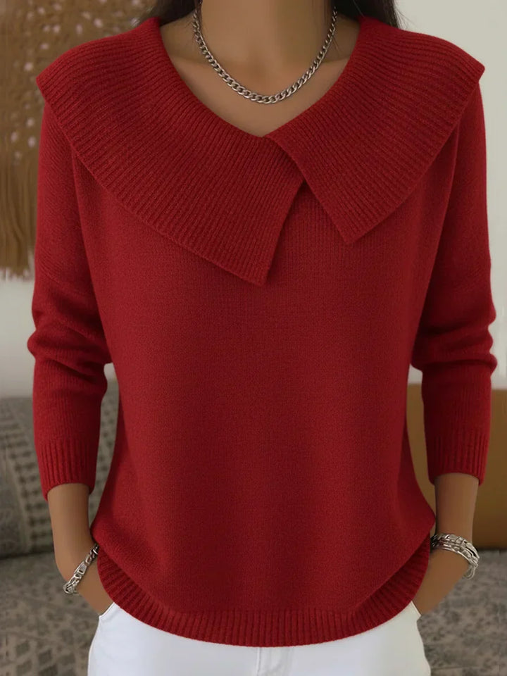 Elaine | Graceful Folded-Collar Sweater