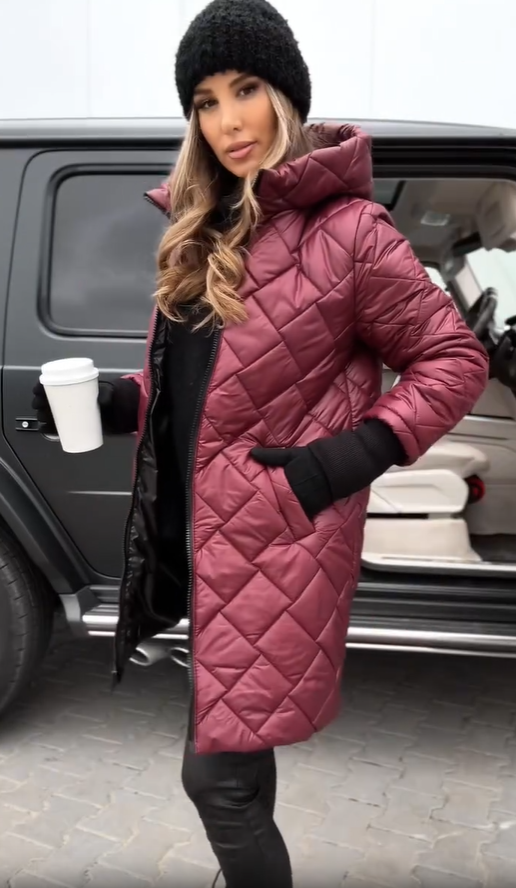 Ina | Elegant Quilted Down Jacket with Hood