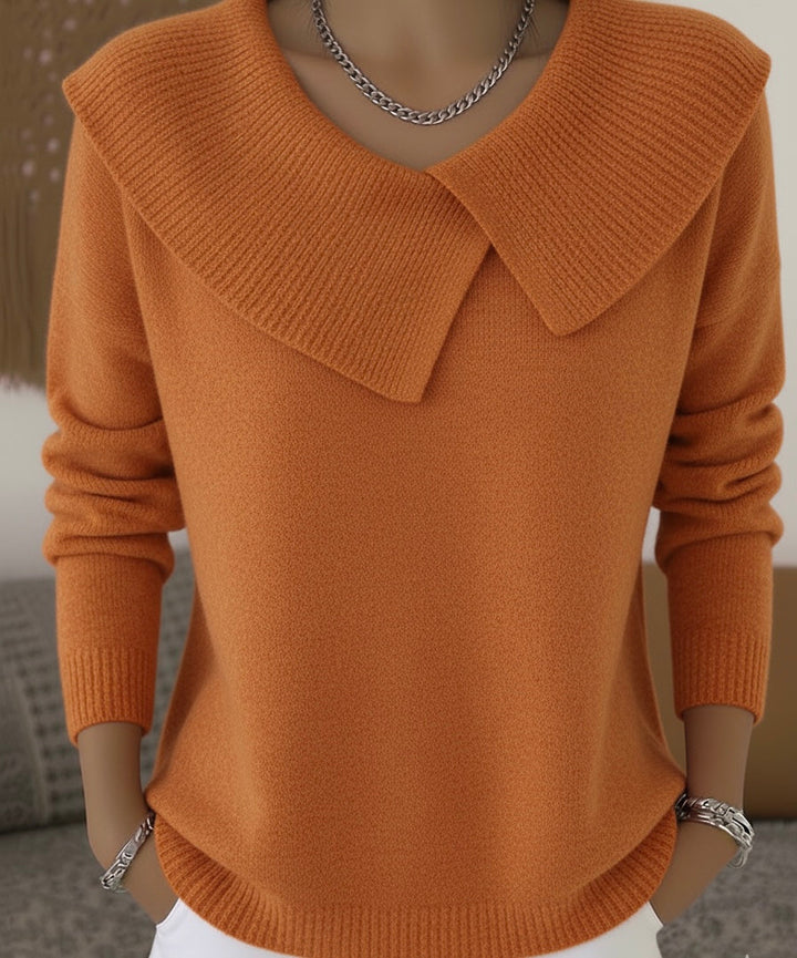 Elaine | Graceful Folded-Collar Sweater