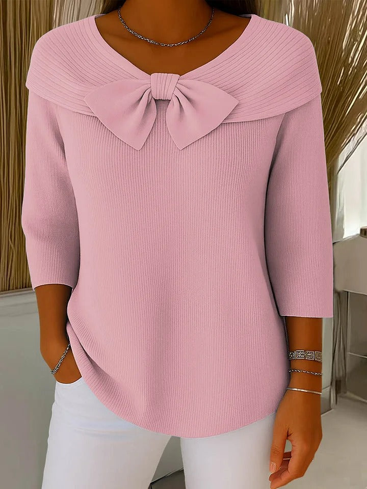Amelia | Elegant Bow-Knit Sweater