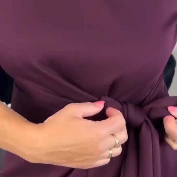 Alina | Elegant Dress with Ties and Delicate Slit