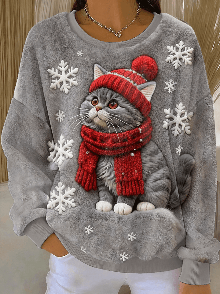 Isla - Christmas Hoodie for Women in Cat Style